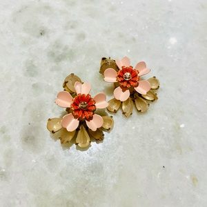 Pink floral statement earrings from J.CREW